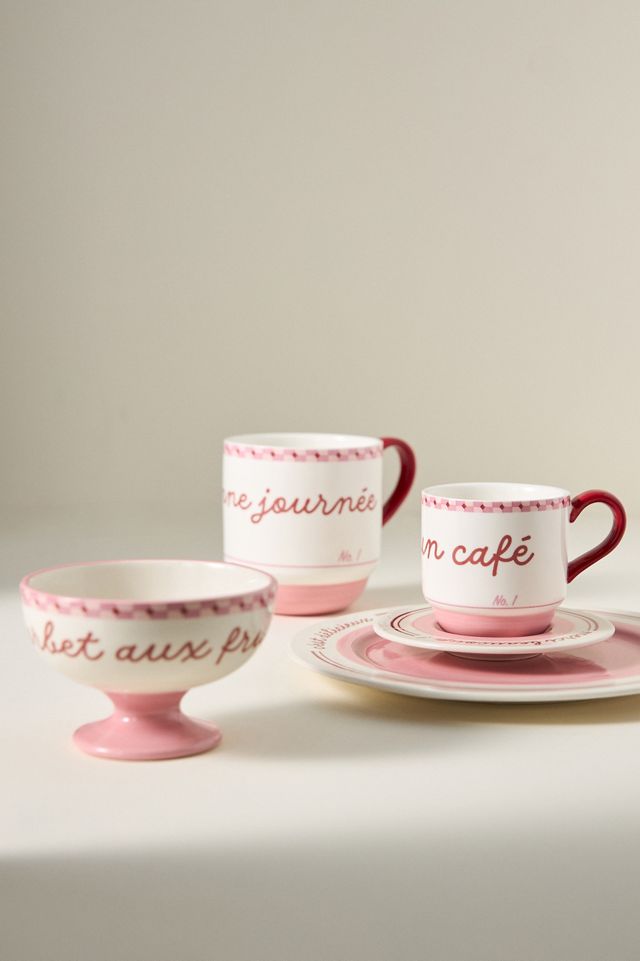 Café Violette Handpainted Stoneware Espresso Cup & Saucer #2