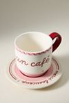 Café Violette Handpainted Stoneware Espresso Cup & Saucer