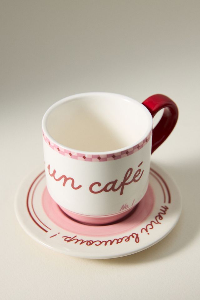 Café Violette Handpainted Stoneware Espresso Cup & Saucer #3