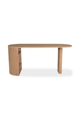 Theo Oak Oval Three-Shelf Desk