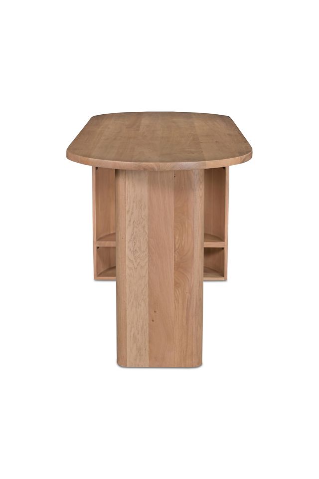 Theo Oak Oval Three-Shelf Desk #2