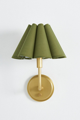 Anthropologie Polly Scalloped Single Sconce In Green