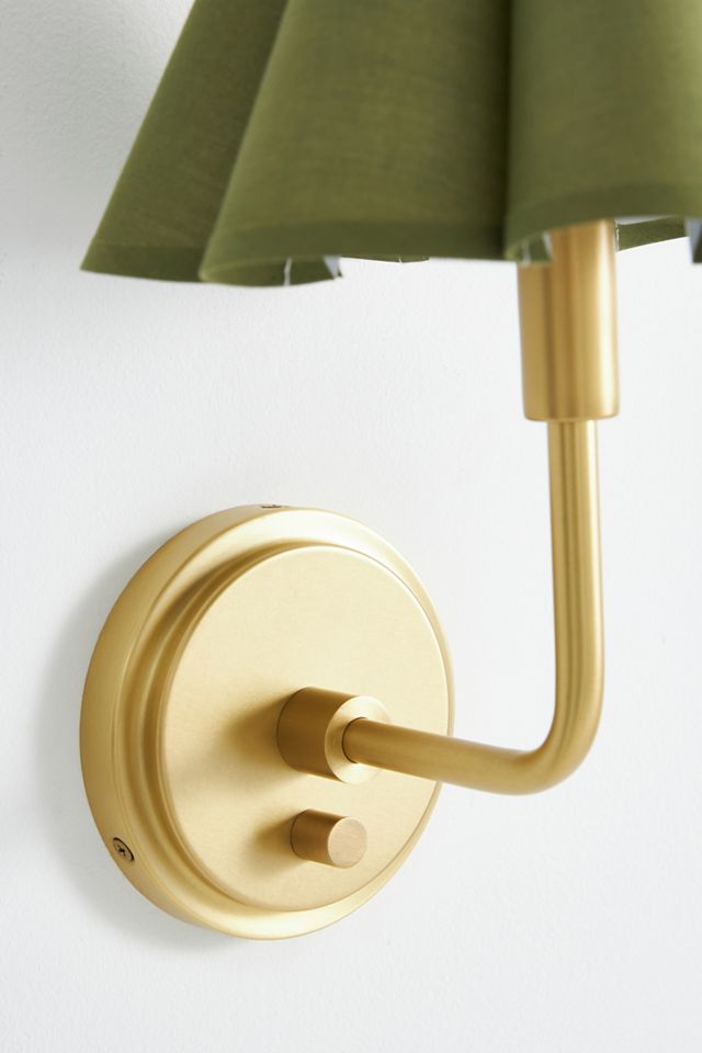 Polly Scalloped Shaded Metal Sconce Wall Light #3