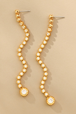 Luv Aj Rose Bud Drop Earrings In Gold