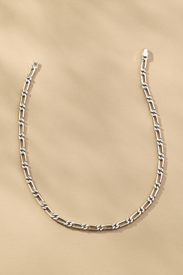 Luv Aj Pavé Link Necklace In Silver