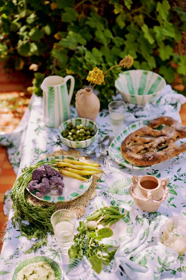 Striped Earthenware Serving Platter #3
