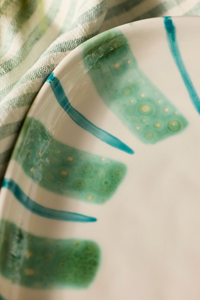 Striped Earthenware Serving Platter #1