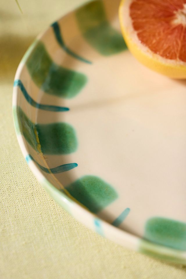 Striped Earthenware Dinner Plate #2