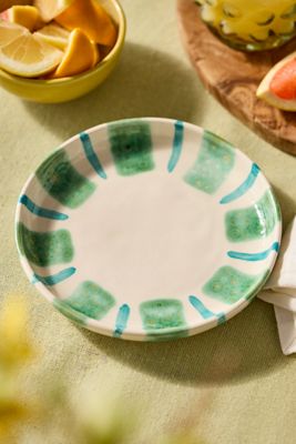 Striped Earthenware Side Plate