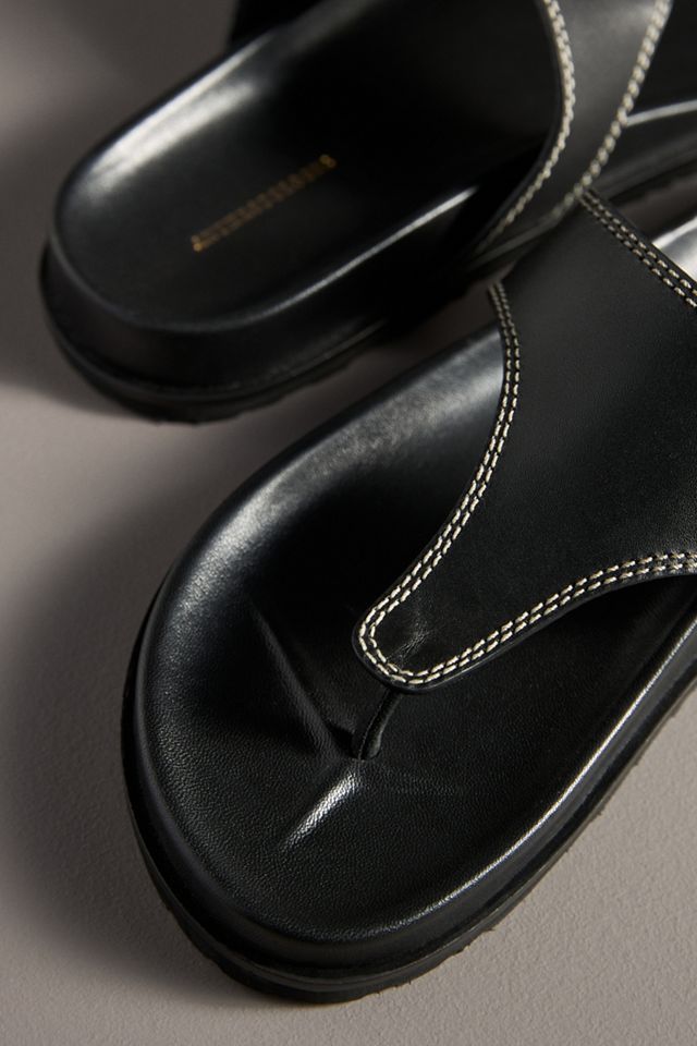 By Anthropologie Stitched Platform Thong Sandals #2