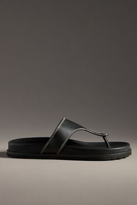 By Anthropologie Stitched Platform Thong Sandals