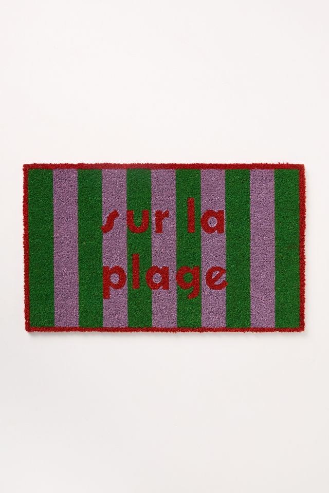 Sur La Plage Striped Printed Coir Doormat #1