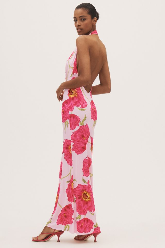 AFRM Imade Halter Cowl-Neck Open-Back Maxi Dress #1