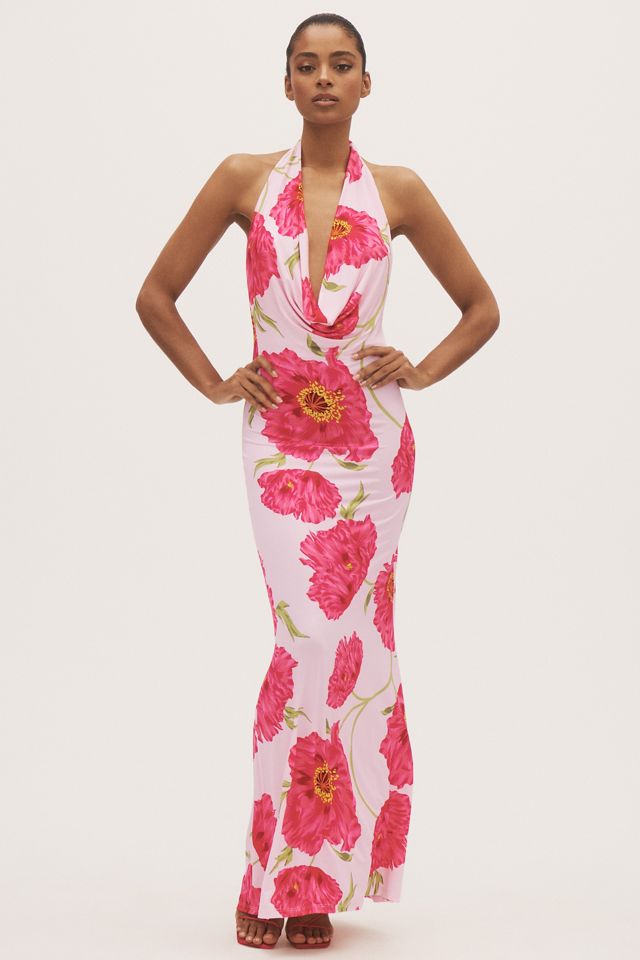 AFRM Imade Halter Cowl-Neck Open-Back Maxi Dress #2