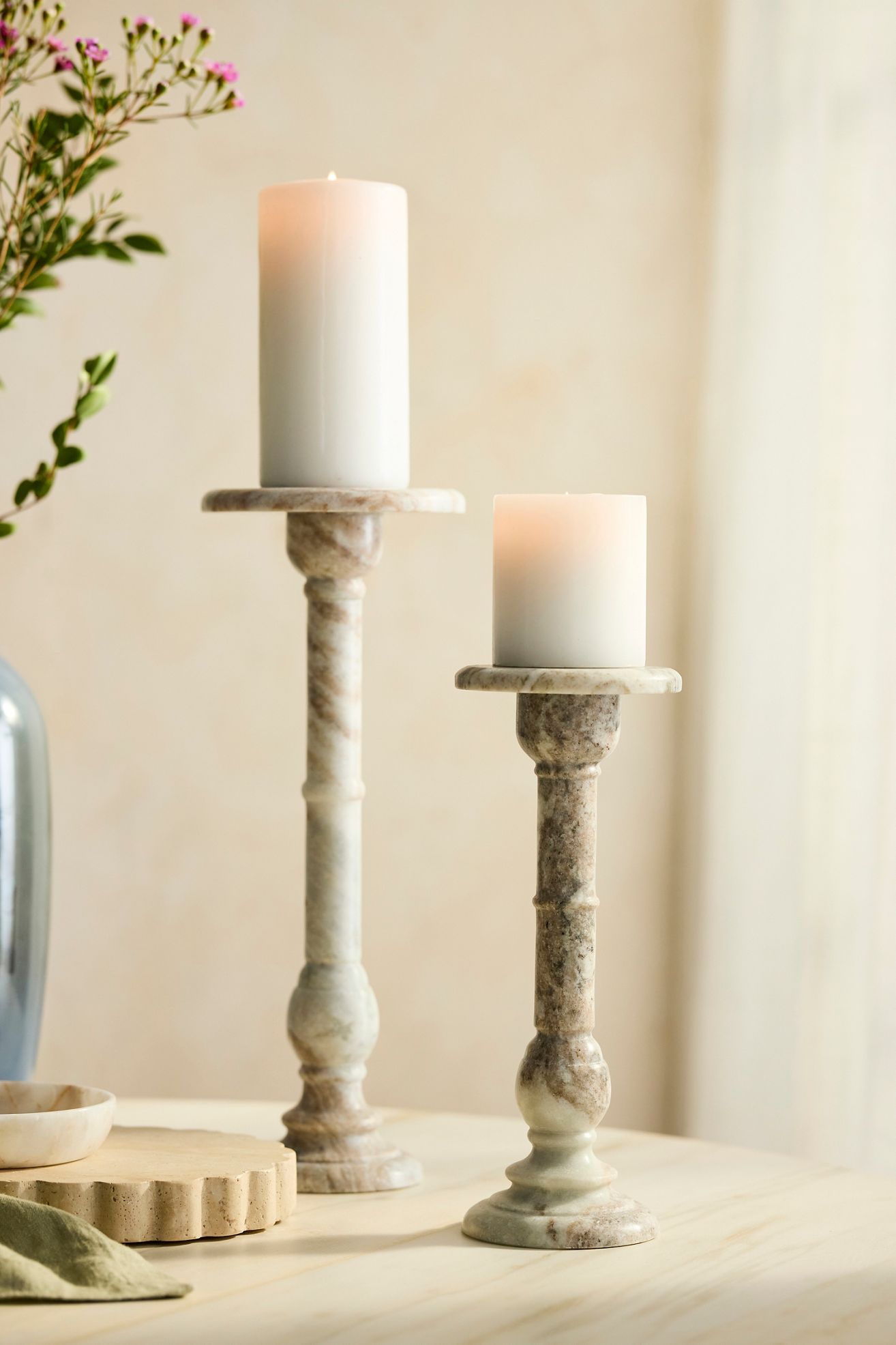 Toronto Marble Pillar Candle Holder - Multi, Standard