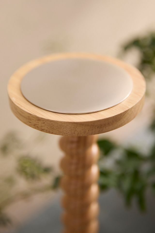 Rubber Wood Pillar Candle Holder #2