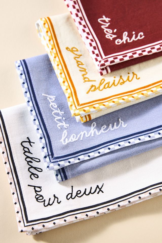 Audrey Embroidered Cotton Napkins, Set of 4 #1