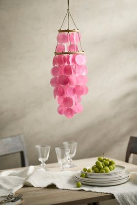 Shell Disk Chandelier, Pink