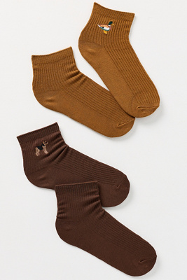 By Anthropologie Trouser Icon Socks, Set Of 2 In Sand