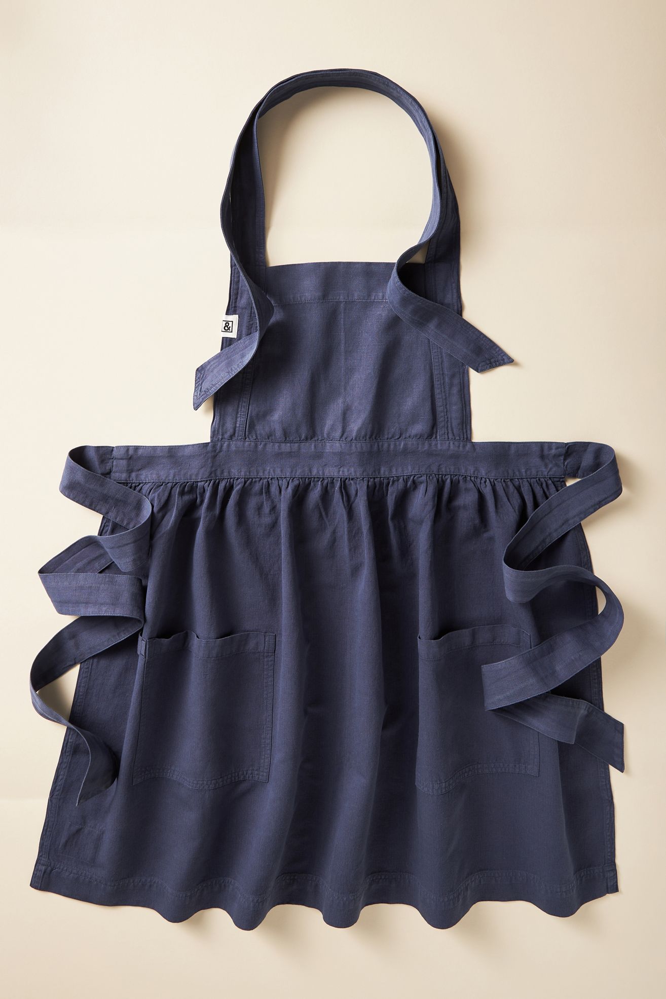 Hedley & Bennett Cotton-Linen Pinafore Apron - BLUEBERRY, Standard, One Size