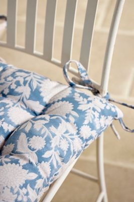 Floral Block Print Seat Cushion