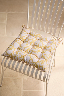 Terrain Floral Block Print Seat Cushion