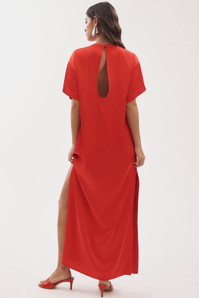 BHLDN Brielle Short-Sleeve Column Maxi Dress #1