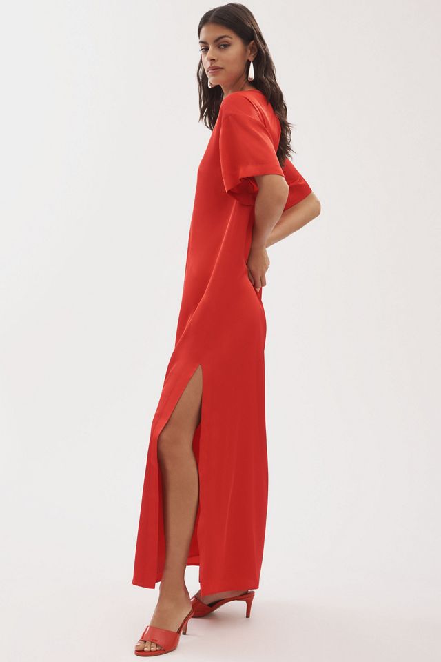 BHLDN Brielle Short-Sleeve Column Maxi Dress #3
