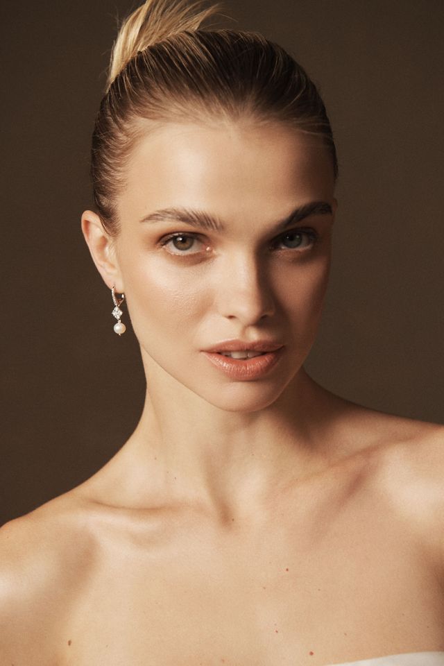 NADRI Pearl Drop Huggie Earrings #1