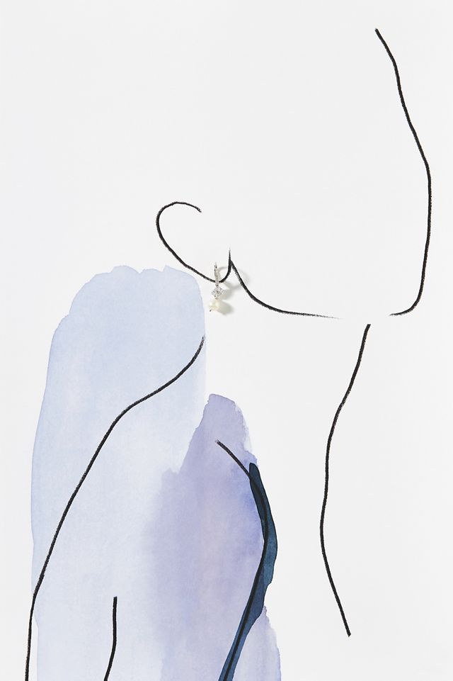 NADRI Pearl Drop Huggie Earrings #3