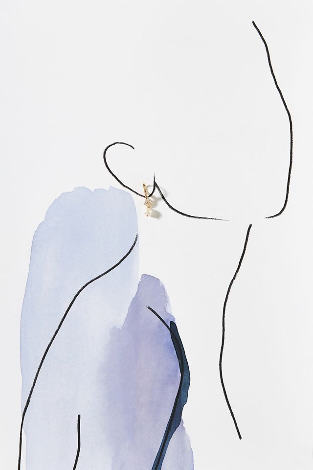 NADRI Pearl Drop Huggie Earrings #1