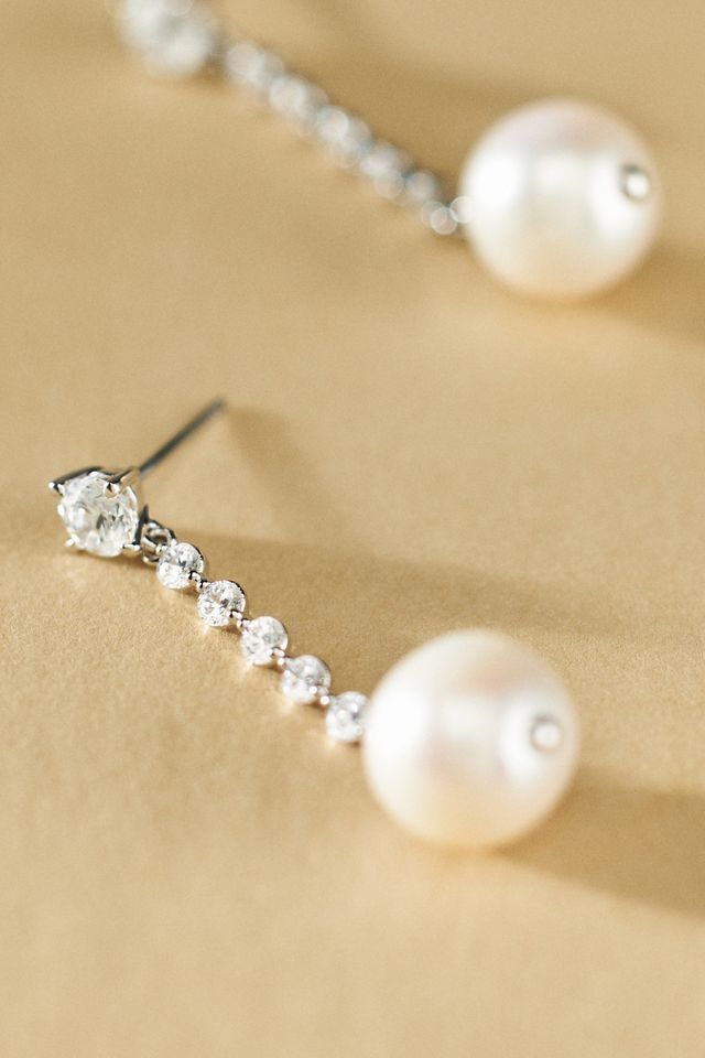 NADRI Blair Linear Pearl Drop Earrings #1