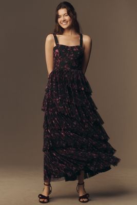 美品【定価2.8万】Anthropologie ダーシャスモックミディドレス