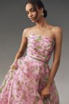 Mac Duggal Strapless Chiffon Maxi Dress