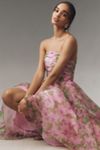 Mac Duggal Strapless Chiffon Maxi Dress