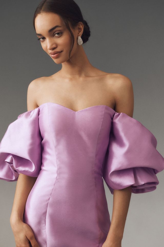 Mac Duggal Sweetheart Off-The-Shoulder Satin Mermaid Maxi Dress #2