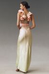 Mac Duggal Charmeuse Ruffle-Strap Maxi Dress