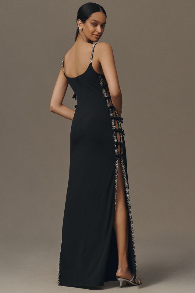 パーティードレス Mac Duggal Embellished Bow Gown Mac Duggal Embellished Bow Crepe Maxi Dress | Anthropologie
