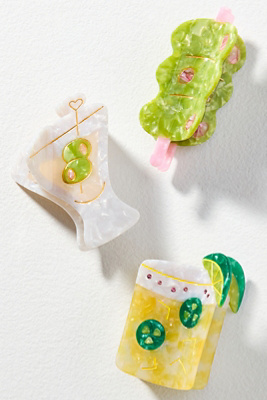 Frasier Sterling Cocktail Hair Claw Clips, Set of 3  display picture 1