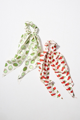 Frasier Sterling Spicy Hair Scarves, Set Of 2 In Green