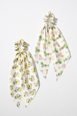 Frasier Sterling Cocktail Hair Scarves, Set Of 2 In Yellow