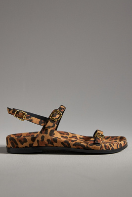 Bibi Lou Skinny Buckle Slingback Sandals In Brown