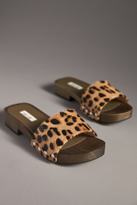 Bibi Lou Wood-bottom Slides In Brown