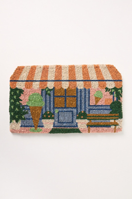 Anthropologie Ice Cream Shop Coir Printed Doormat