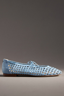 SAM EDELMAN MARCIE WOVEN RAFFIA BALLET FLATS 