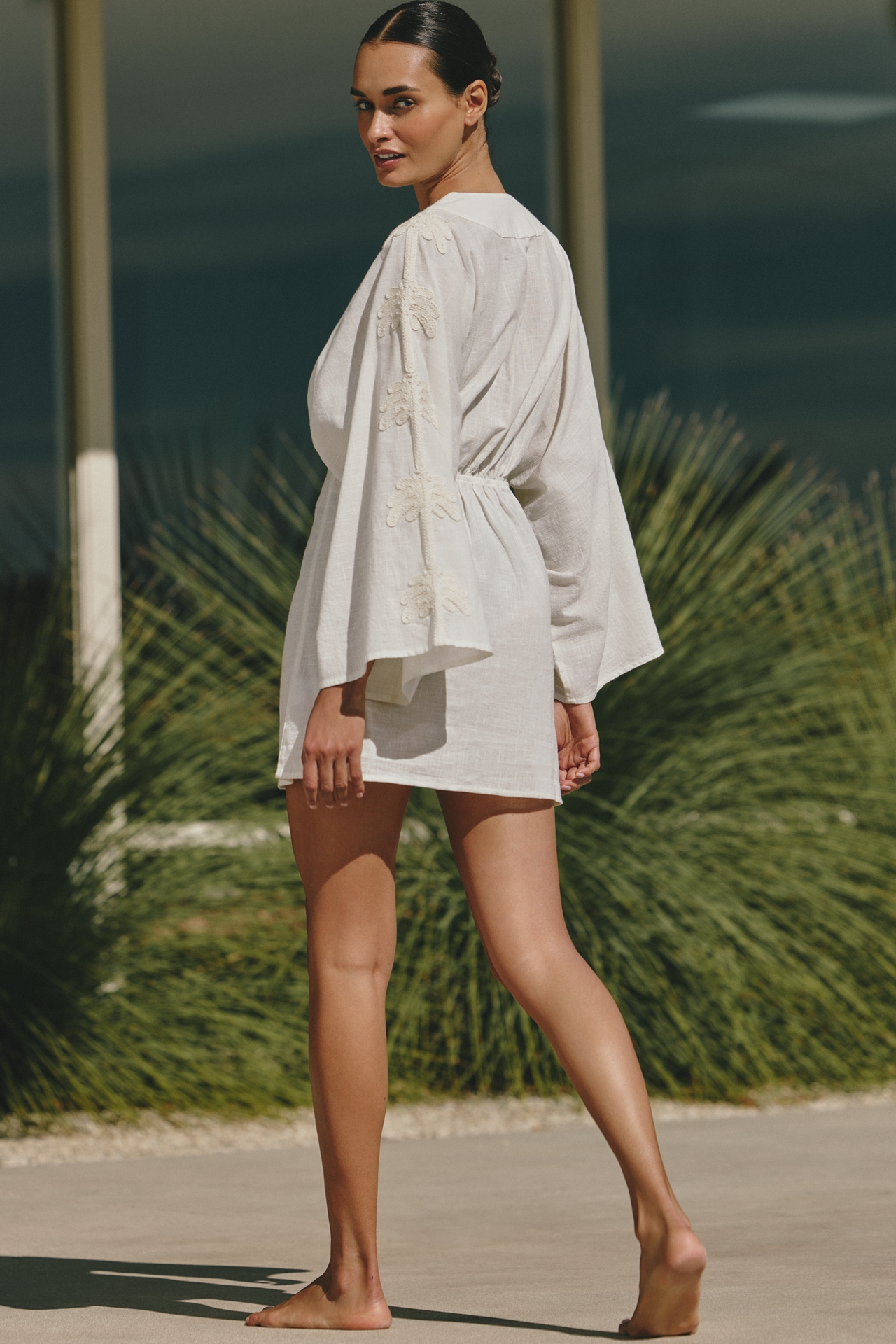 Celandine Palm Cutout Mini Kaftan