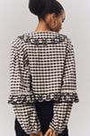 Maeve Long-Sleeve Scallop Tie-Front Blouse
