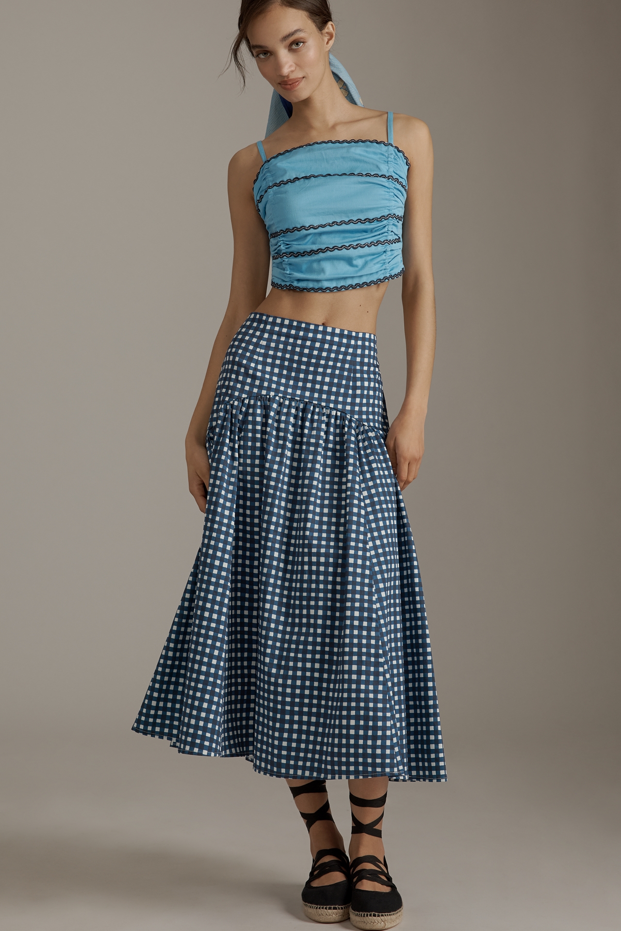 Celandine Rickrack Cinched Crop Cami