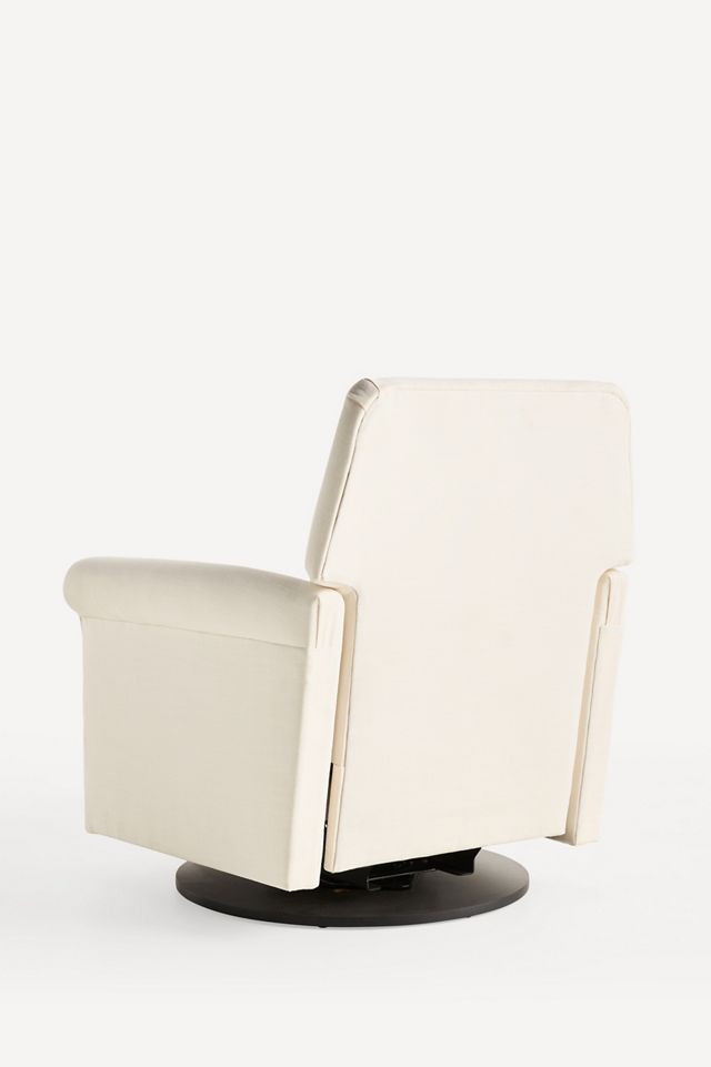 Crawford Linen Reclining Swivel Chair #3