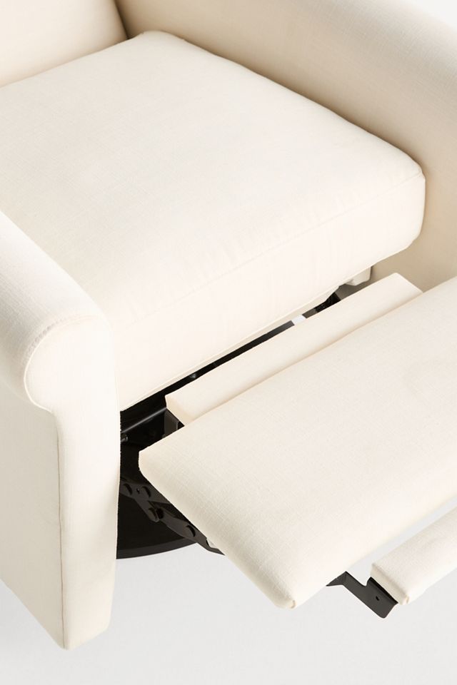 Crawford Linen Reclining Swivel Chair #4